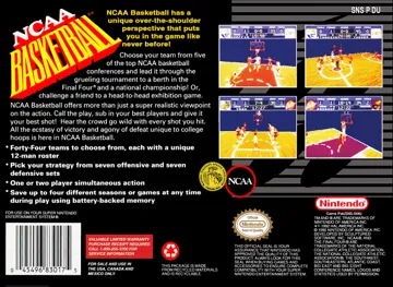 NCAA Basketball (USA) (Arcade) box cover back